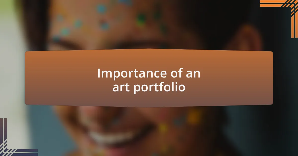 Importance of an art portfolio