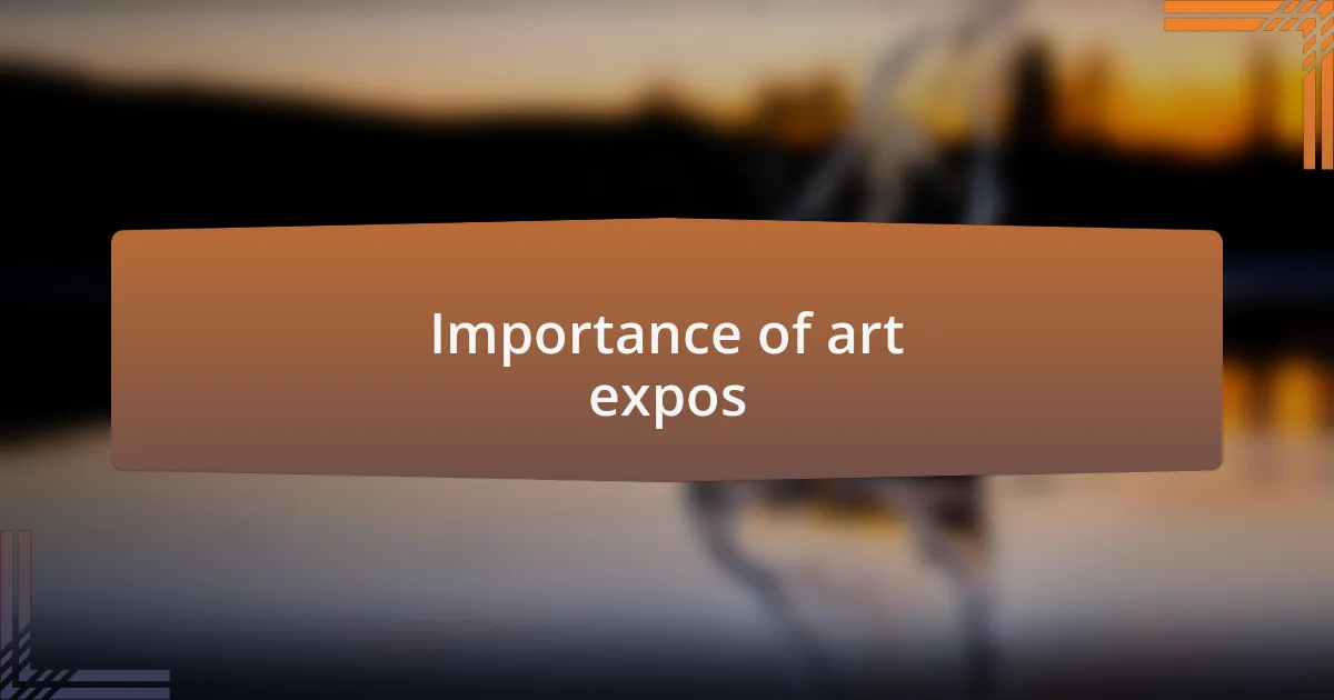 Importance of art expos