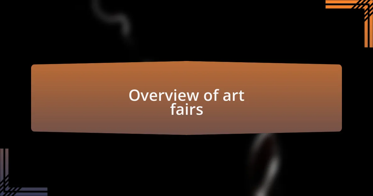 Overview of art fairs
